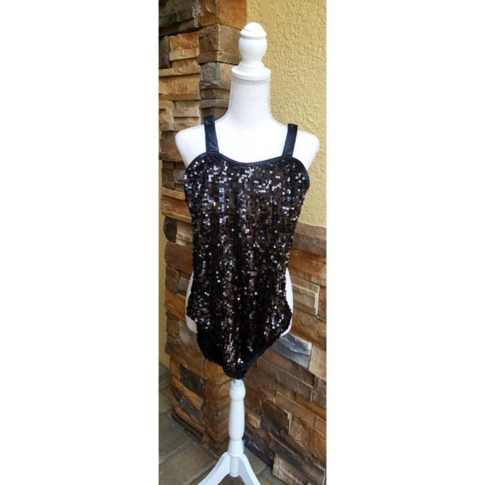 Balera black sequin bodysuit